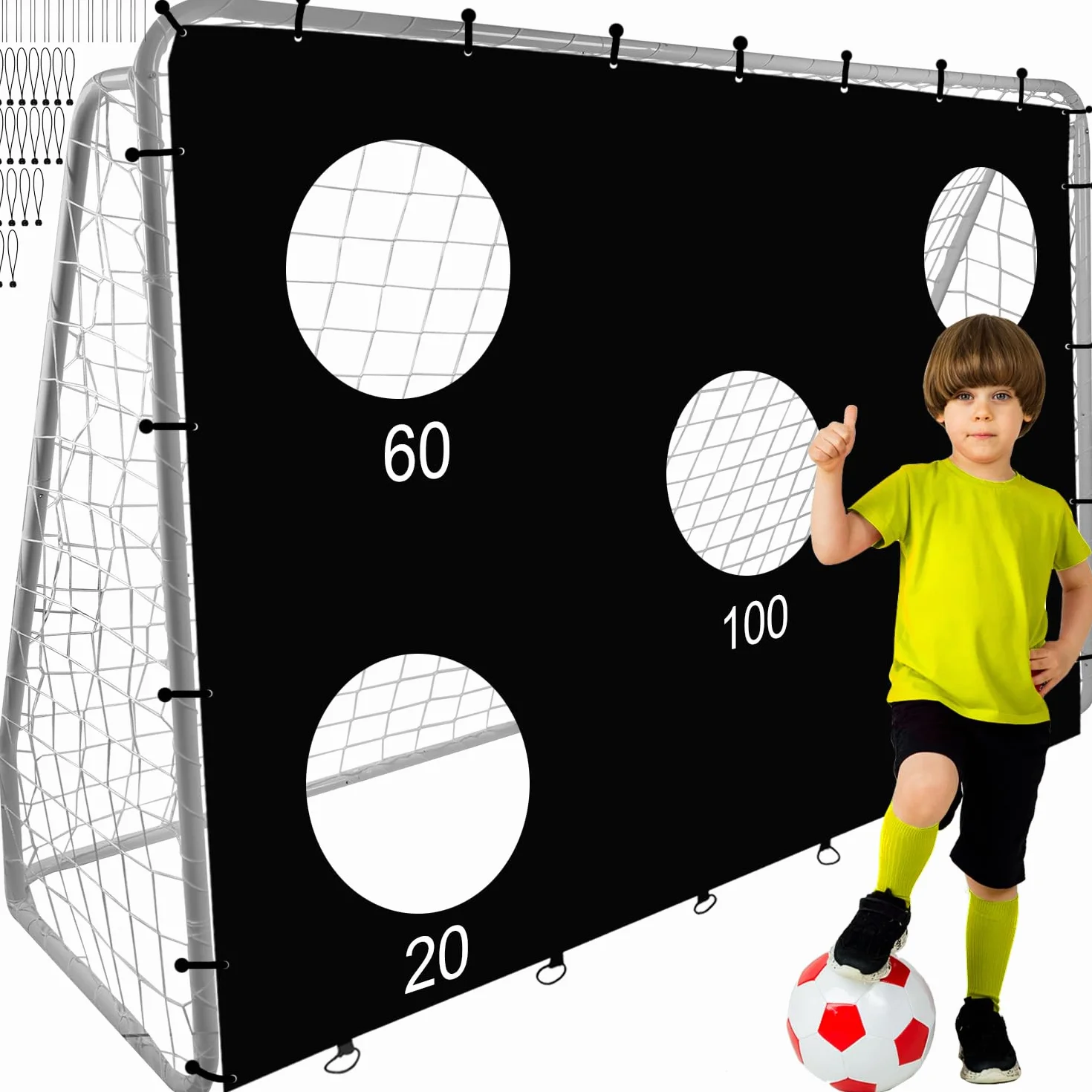 TRIZAND Fußballtor mit Torwand 170x240x85 cm Training für Garten Kinder 21268