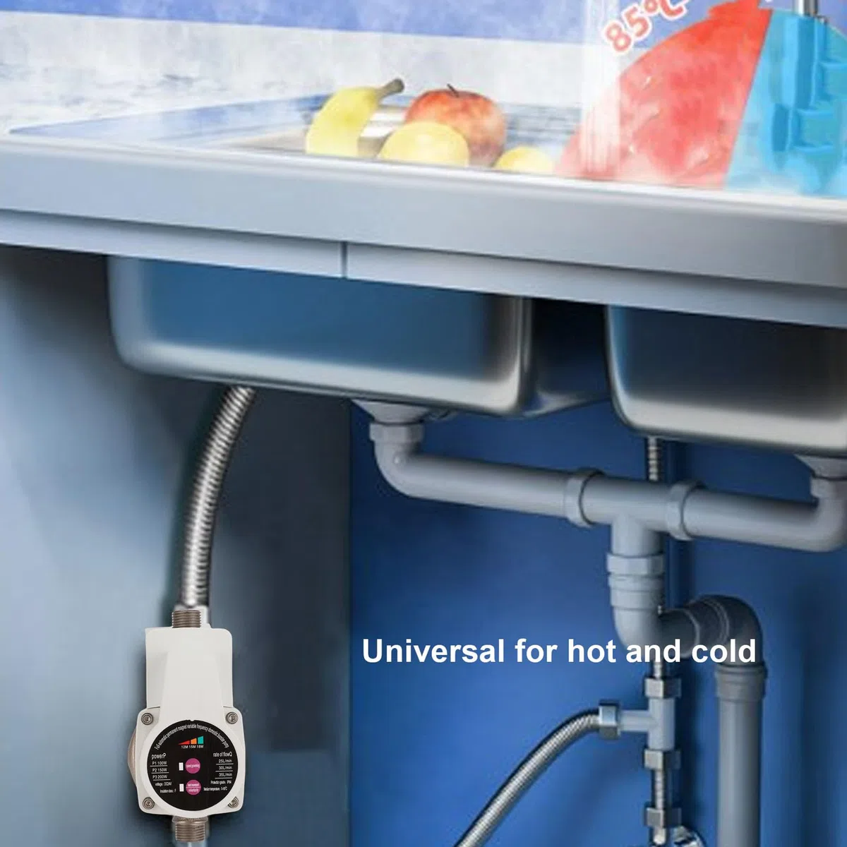 Weytoll Wasserdruckerhöhungspumpe, automatisch, leise, bürstenloser Motor mit 3 Geschwindigkeiten für Wasserhähne, Toiletten, Boiler, Duschen (EU -Stecker)