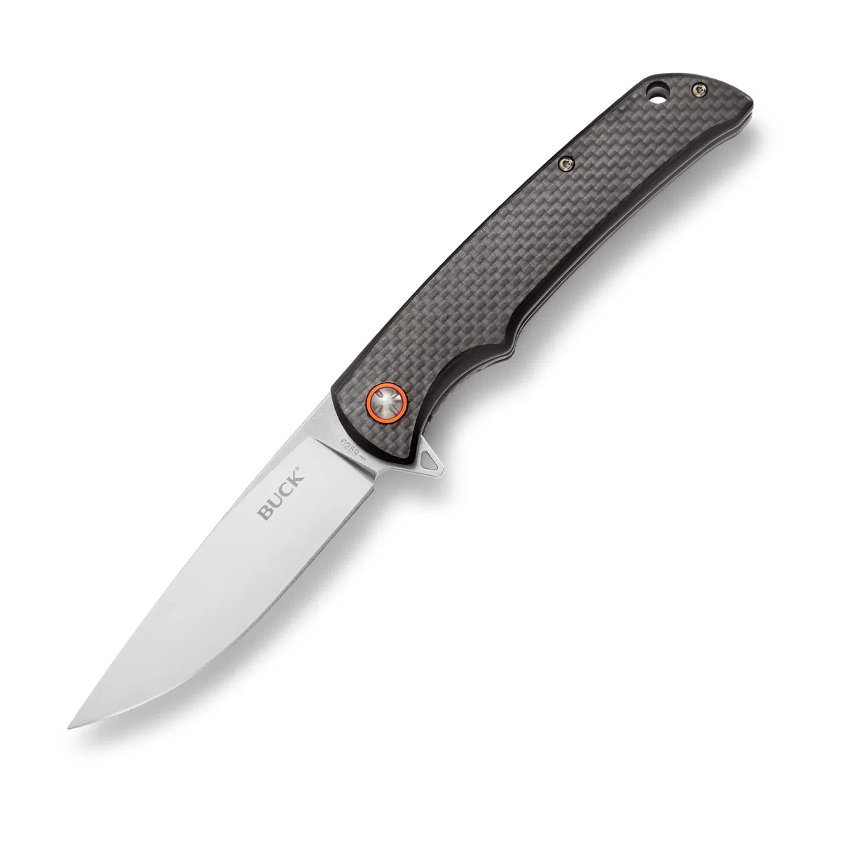 Buck Knives 259 Haxby Klappbares Taschenmesser mit Kugellager und Karbonfaser-Griff und abnehmbarem Clip