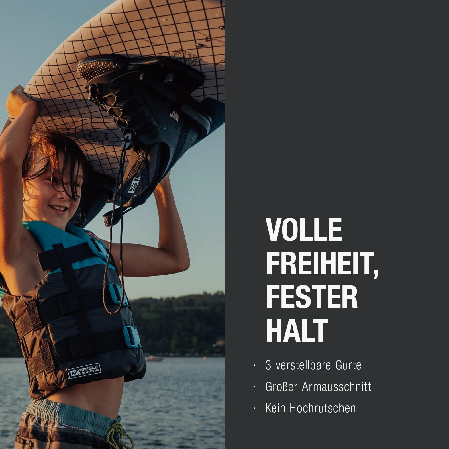 MESLE Schwimmweste H210, 2XS-4XL, Schwimmhilfe für Erwachsene & Kinder, Leichte 50N Auftriebsweste Herren & Damen, Prallschutzweste für Jetski, SUP, Wasserski, Kajak, Wakeboard