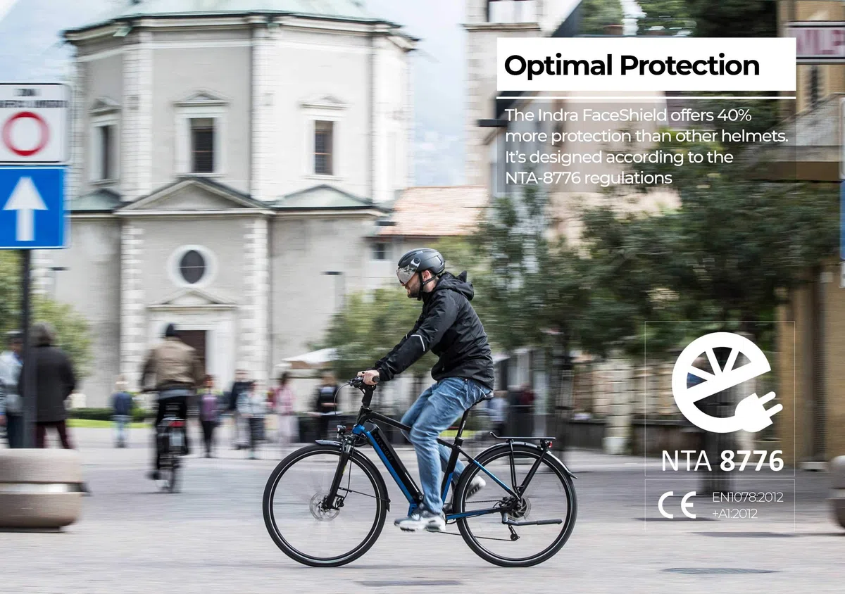 BBB Cycling Fahrradhelm Indra speed 45 Faceshield Urban + E-bike Safety Superleichter Verstellbarer Integrale Helm Venturi System BHE-56f