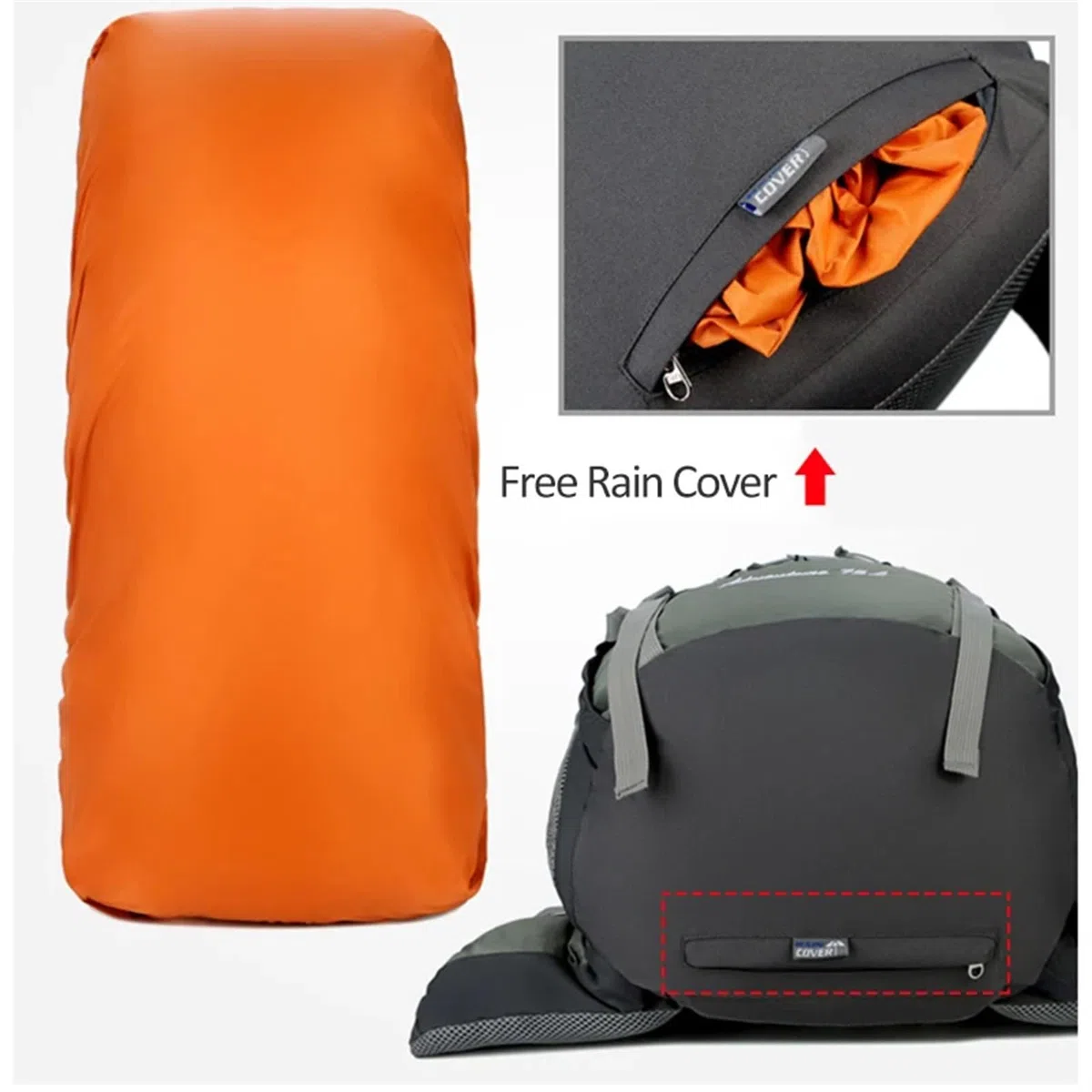 Wanderrucksack Camping Rucksack Wandern Tasche Sport Outdoor Taschen for Männer 75L Große Mit Regen Abdeckung Reise Klettern Bergsteigen Trekking Tasche(Blue)