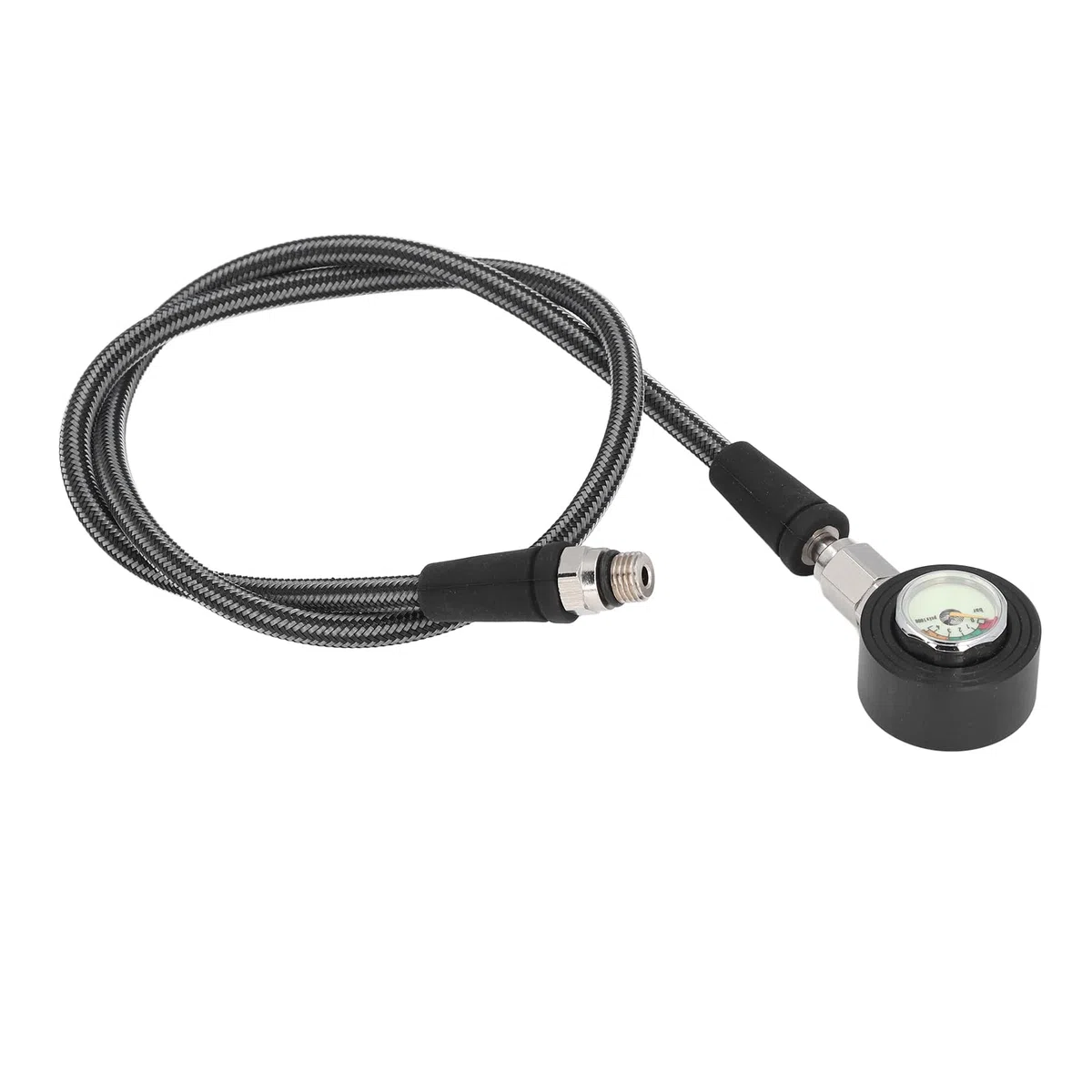 Fydun Tauch-Manometer, Leuchtendes Tauch-Manometer mit Hochdruckschlauch für Atemregler, Unterwasser-Tauchausrüstung, Applied Family (80cm)