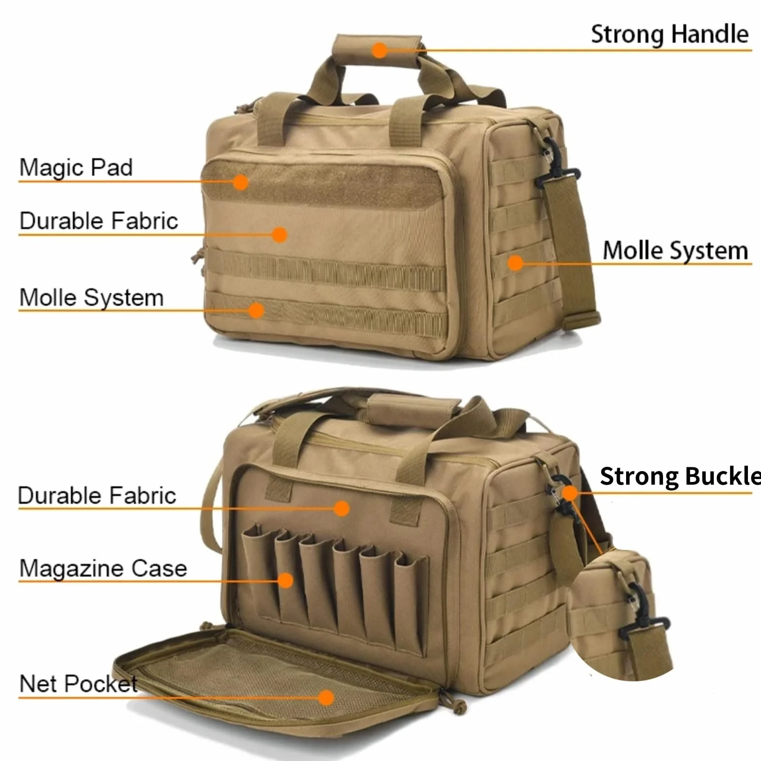 Peminkoo Taktische Schießstandtasche Molle System Schießtraining Waffentasche Camping Jagd Zubehör Werkzeug Schultertasche