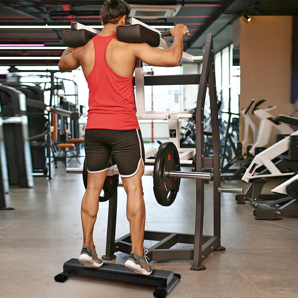 Kipika Vielseitige Wadenhebestange - Robuste Stahl-Steh-Wadenhebemaschine für das Fitnessstudio zu Hause, rutschfestes Design - Perfekt für Wadenheben, Kniebeugen, Fußdehnungen und Dip-Übungen