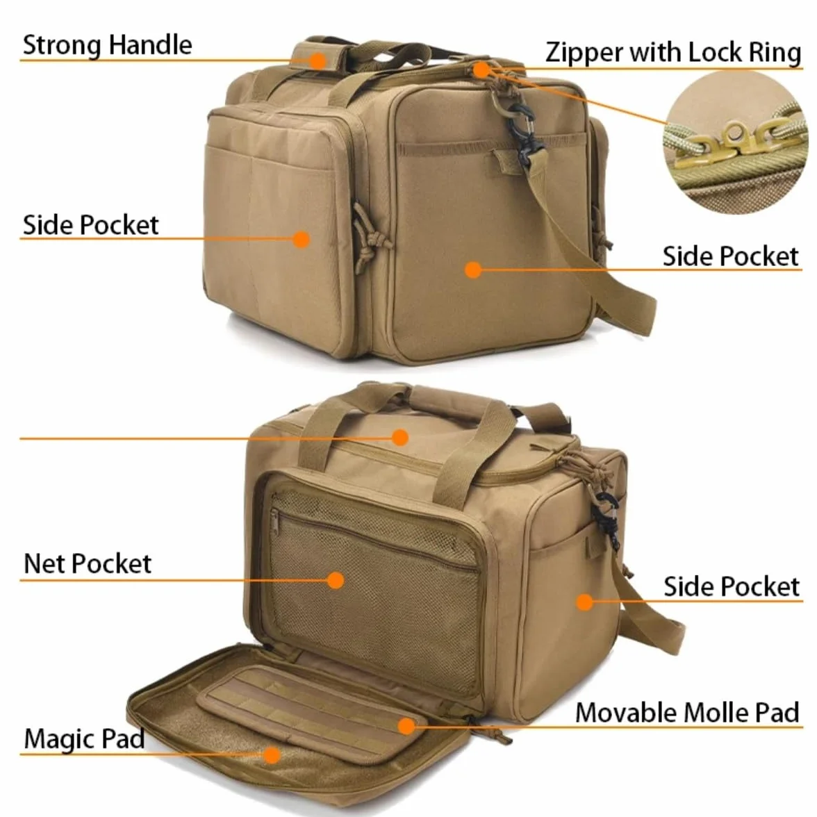 Peminkoo Taktische Schießstandtasche Molle System Schießtraining Waffentasche Camping Jagd Zubehör Werkzeug Schultertasche