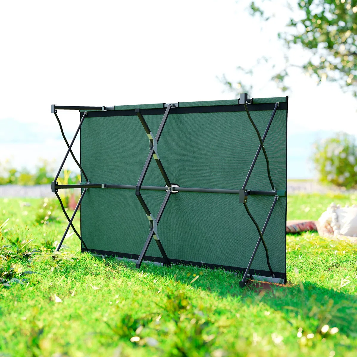 Outsunny Campingbett Klappbar für 2 Personen Feldbett Klappbett mit Tragetasche bis 136 kg belastbar Stahl Oxford 193 x 125 x 40 cm