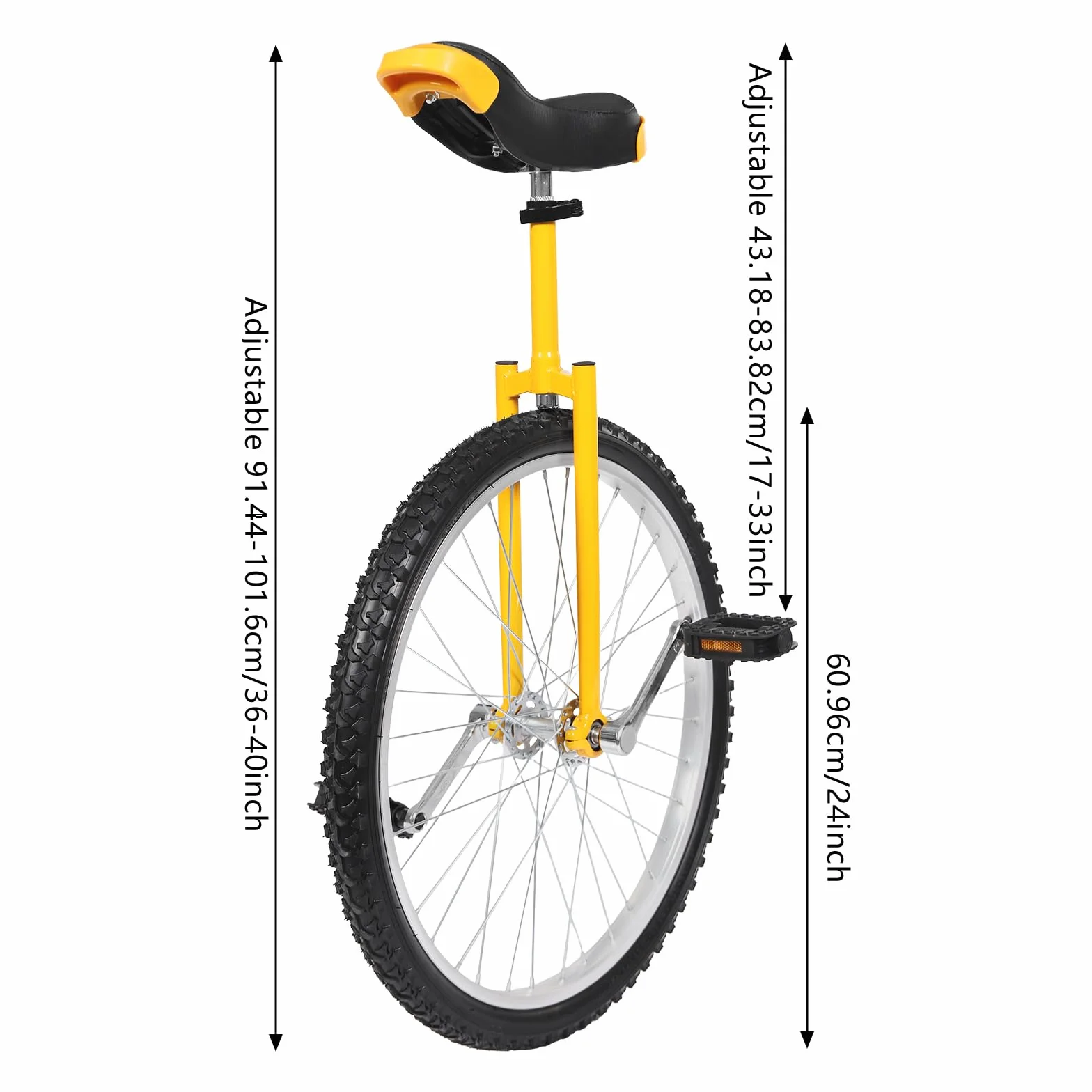 Einrad 24 Zoll Gleichgewichtstrainingeinrad Höhenverstellbar Einrad Erwachsene für Über 1,75m Erwachsen Upgradeeinrad mit Ergonomischer Sattel für Anfänger und Profis Unisex