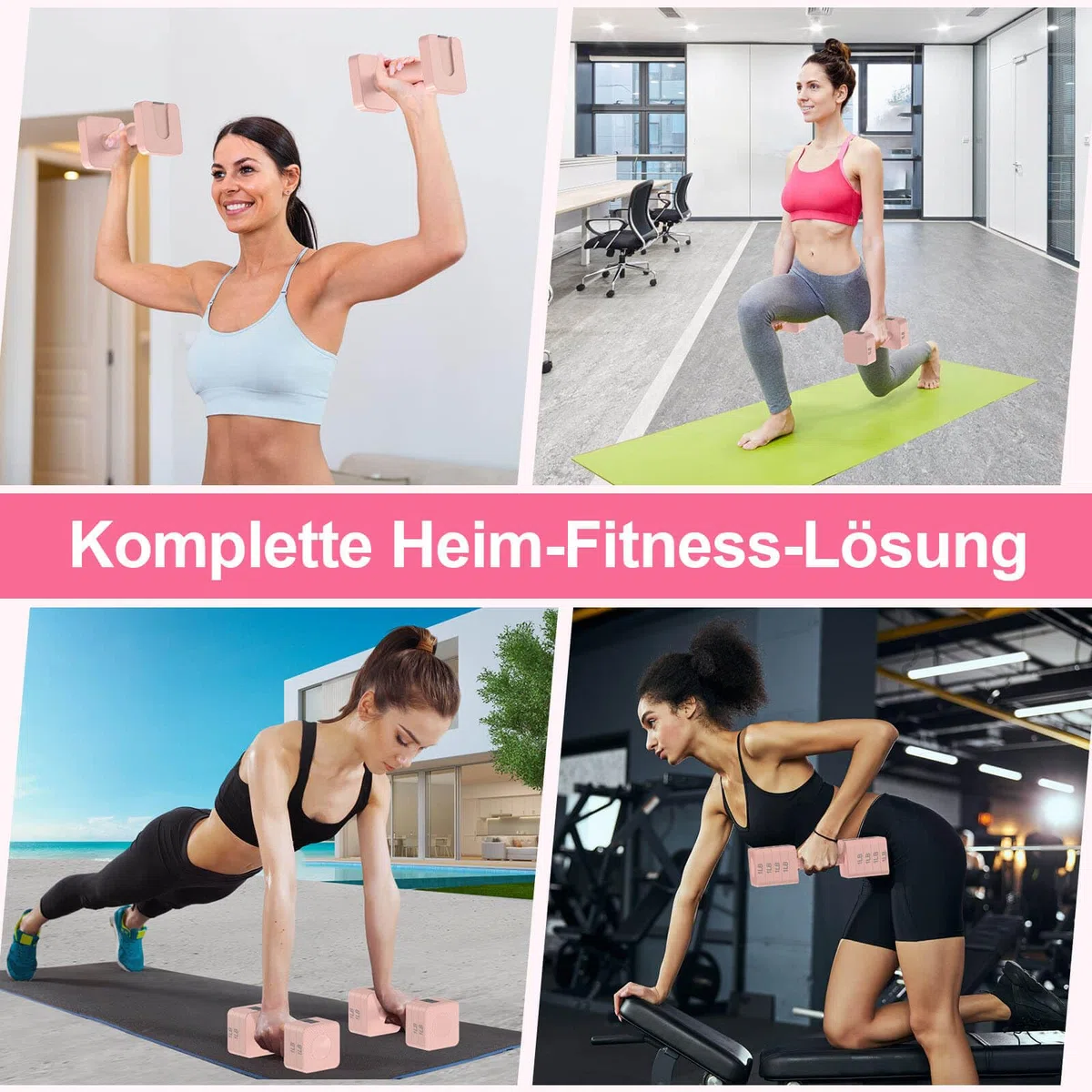 Tepemccu 5-in-1 Verstellbare Hanteln Set, 1,4–5kg Hanteln Frauen mit rutschfestem Griff und Sicherheitsverschluss, Kurzhanteln 2er Set für Frauen und Männer - Heimstudio-Set für Krafttraining