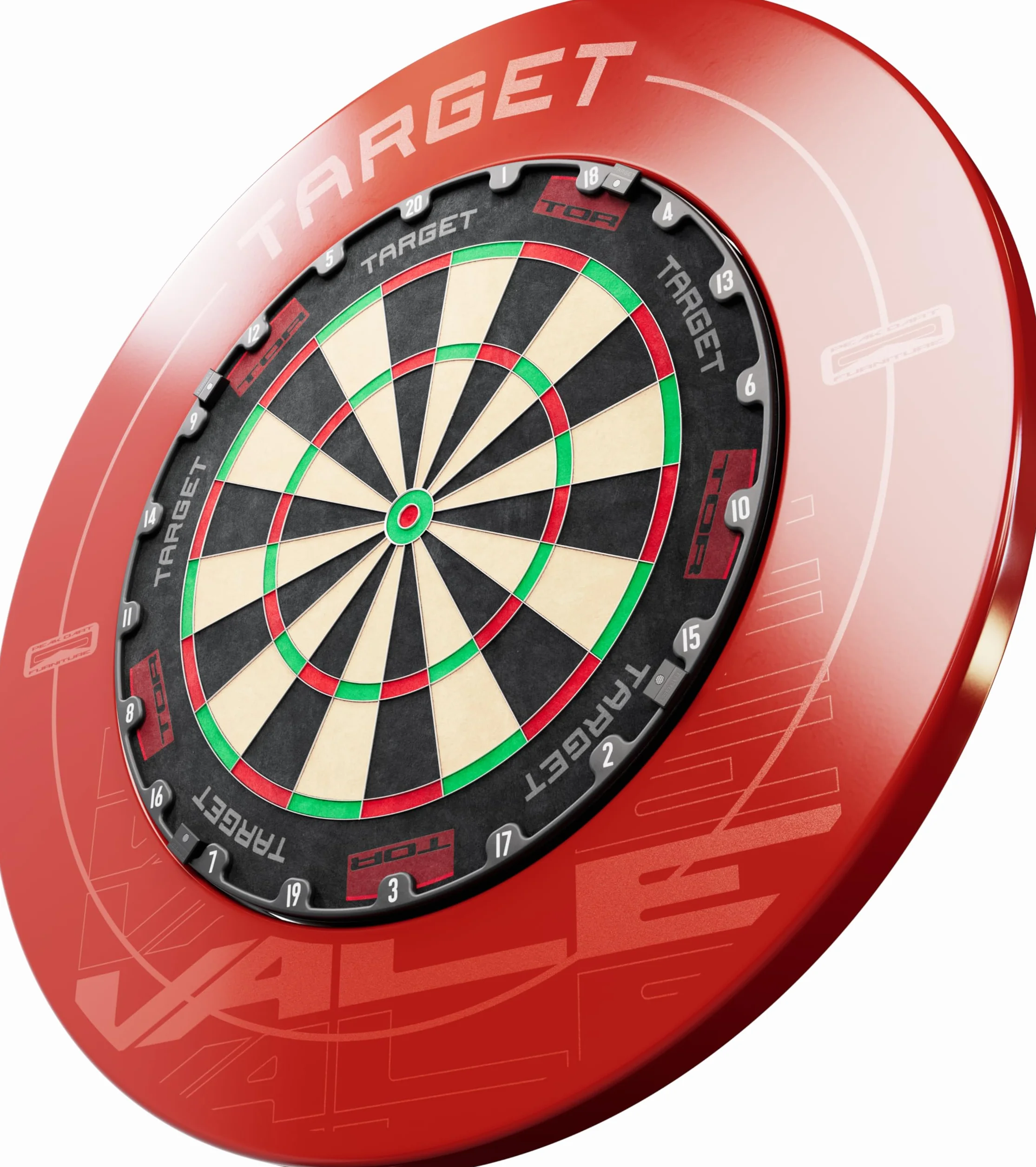 Target Darts Pro Tour & VALE Dartscheibe Surround (Rot/Schwarz/Vale) | Dartscheibe Wandschutzring, Außenwandschutz für Dartscheiben, Kompatibel mit jeder Scheibe | Professionelles Dartzubehör