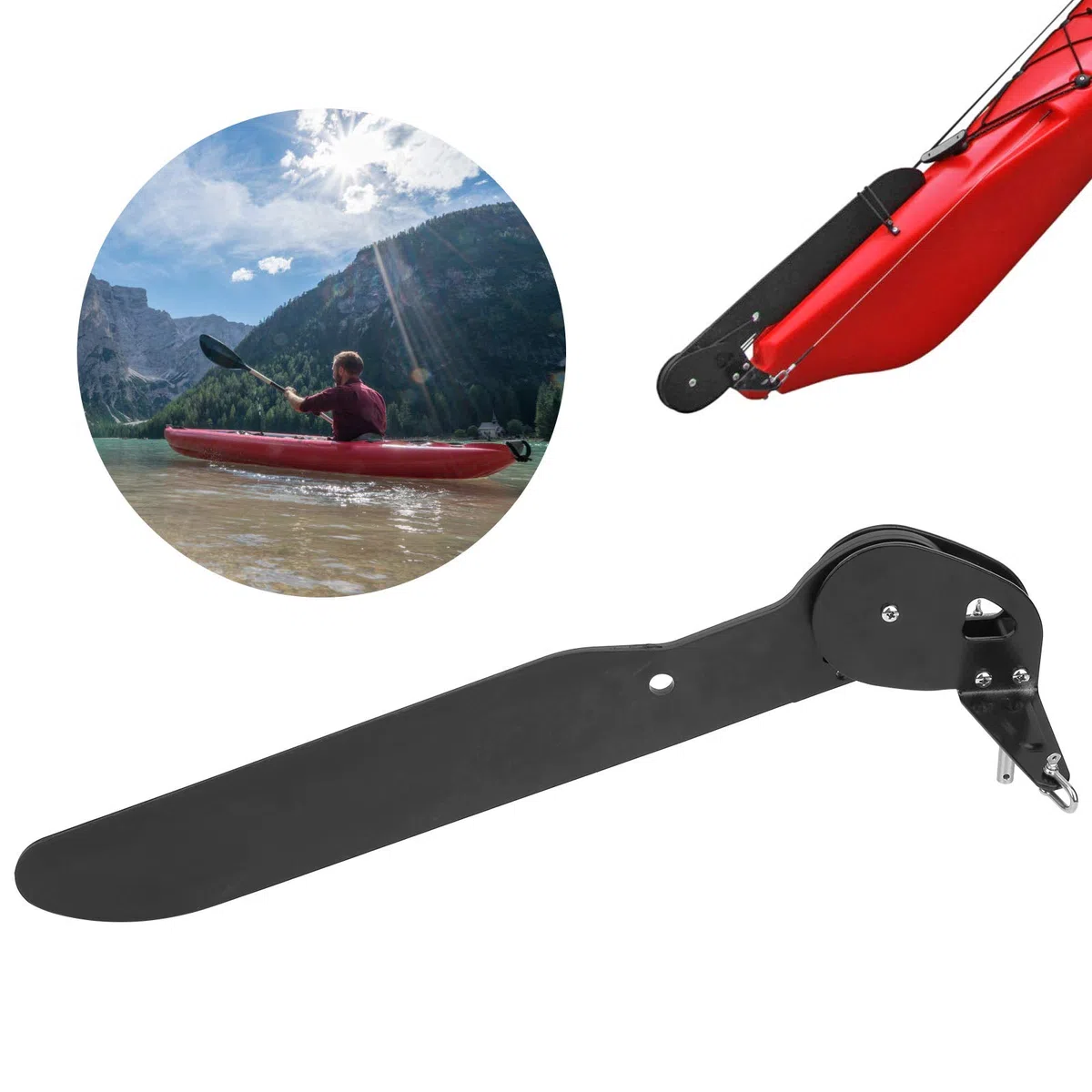 VGEBY Kajakruder, Fischerboot Heckruder, Seekajak Ruder, Kunststoff, Grün, Wassersport, Kajakpaddel, Kajakruder, SPORT_MITT