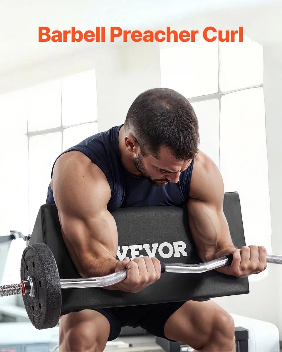 VEVOR Preacher Curl Pad, tragbare Bizeps-Trainingsunterstützung, Trainingsgerät zum Gewichtheben aus hochdichtem EVA-Schaum, Langhantel und Kurzhantel Bizeps Curl Unterstützung Isolator