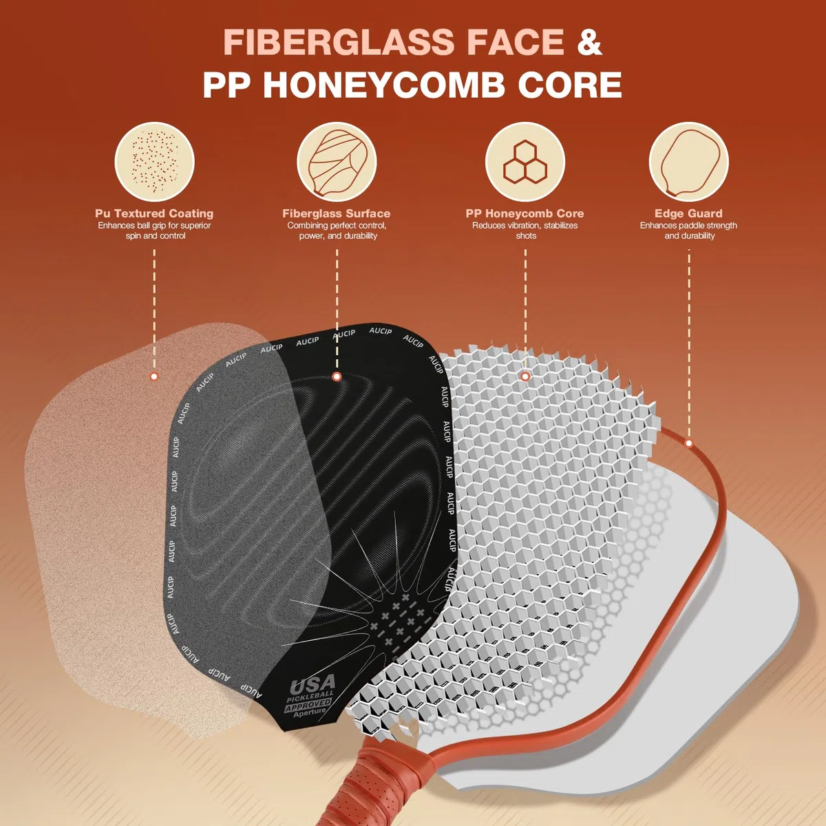 Pickleball Paddle, Pickleball Schläger Set - Fiberglas Oberfläche, 2 Rackets, 4 Bälle, 1 Tasche - Für Innen & Draußen Sport