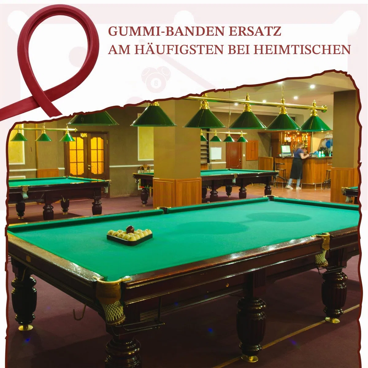 Syhood 6 Stück K66 Gummi Stoßstangen Billardtisch Stoßstangen Ersatz Pool Tisch Geländer Kissen 8 Fuß Billardschiene Gummikissen für Billardtisch Zubehör