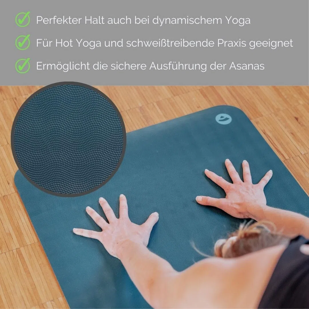 Bodhi Yogamatte ECO PRO | Extrem Rutschfester Naturkautschuk | Natürlich & Umweltfreundlich | Profi-Matte für Yoga & Pilates | Ideal für dynamisches Yoga | 185 x 60 x 0,4 cm
