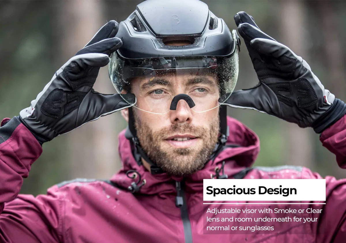BBB Cycling Fahrradhelm Indra speed 45 Faceshield Urban + E-bike Safety Superleichter Verstellbarer Integrale Helm Venturi System BHE-56f
