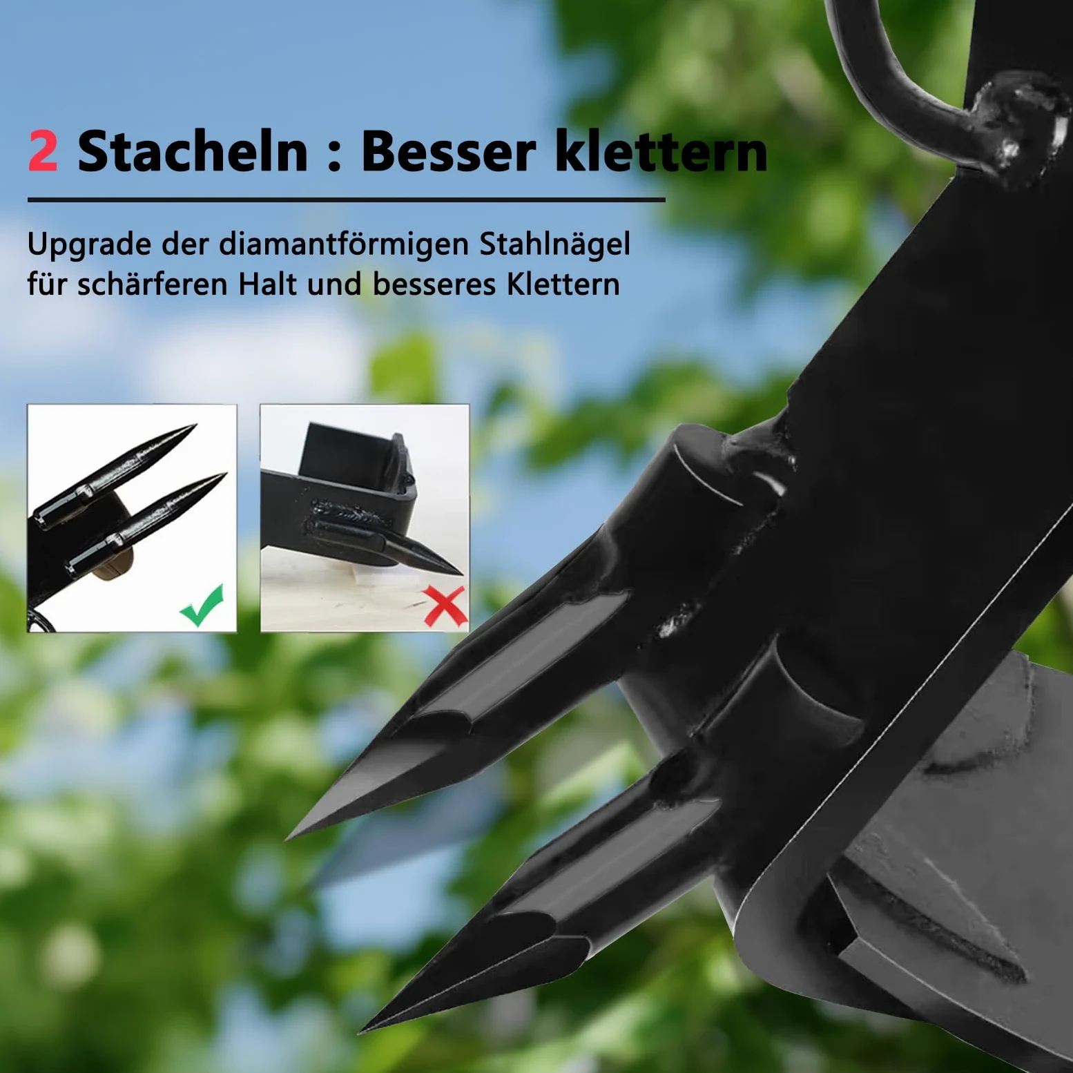 Steigeisen Baumklettern,Baumklettern Ausrüstung,Baumklettern Schuhe,Steigeisen Baumsteigeisen,Rutschfestes Baumsteigeisen Forst Set für Waldcamping, Obsternte Tarnung
