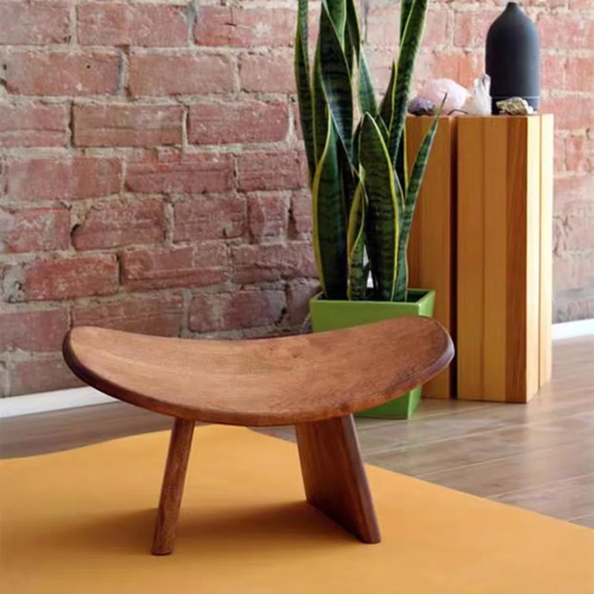 Meditationsbank, Tragbarer Meditationshocker Abgewinkelter Ergonomischer Sitz Runden Kanten Handgefertigt Umweltfreundlich Kniend Holz Kniendes Gebet,2,L
