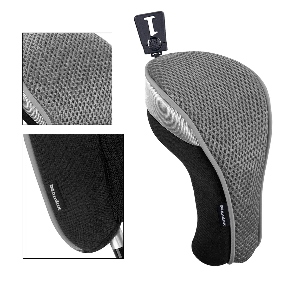 Andux 4 Teile/Satz Golf 460cc Fahrer Fairway Holz Schlägerkopfhauben Grau