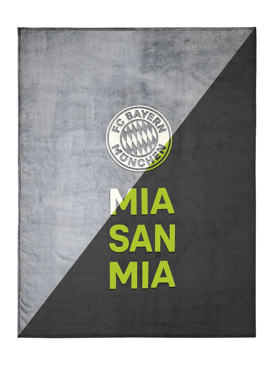 FC Bayern München Kuscheldecke | Decke | Glow in the Dark | Grau | 150 x 200 cm