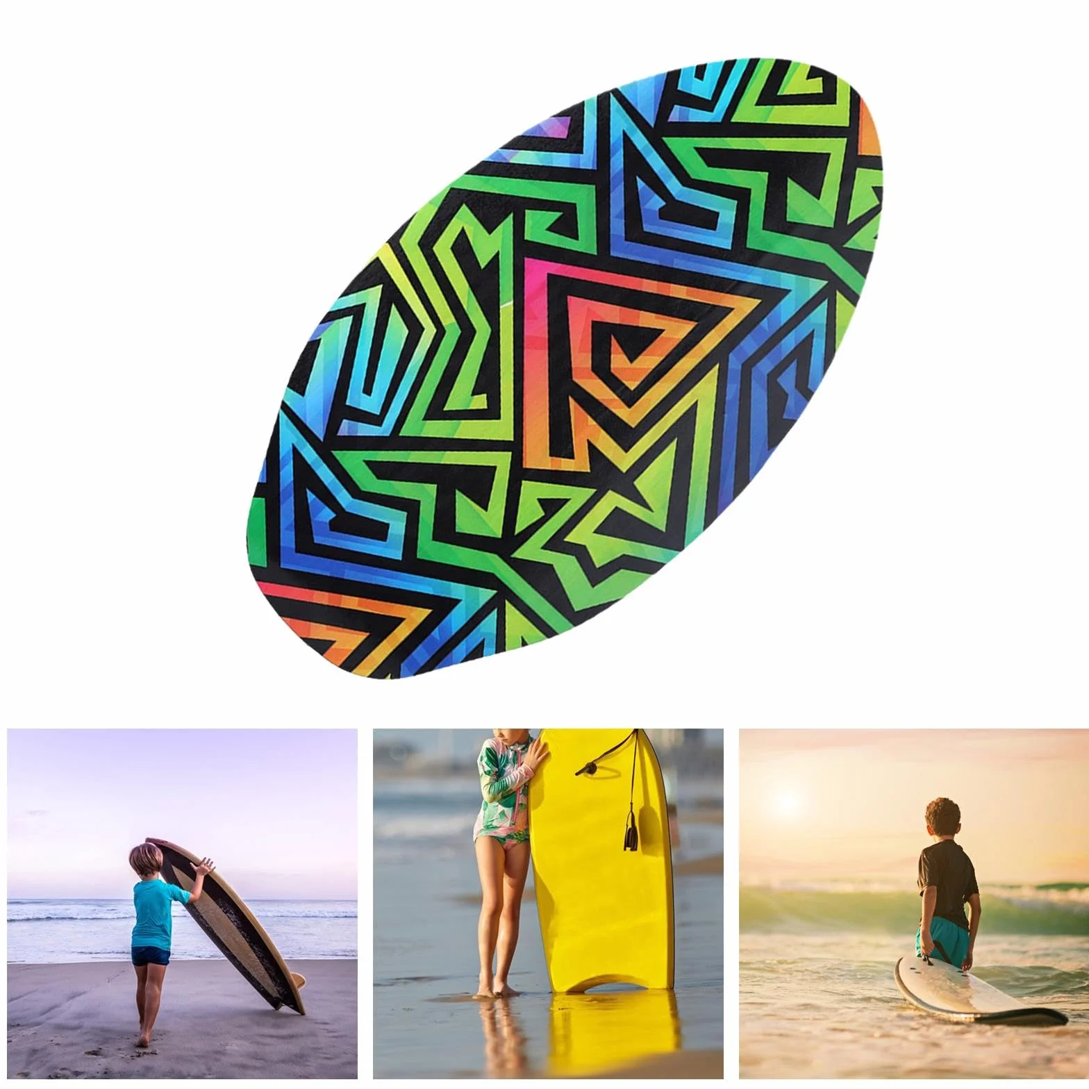 kowaku Strand-Skimboard für Kinder, kleines Surfbrett, universell, Gute Reibung, tragbares Spielwasser, leichtes Surfbrett für Jungen und Mädchen