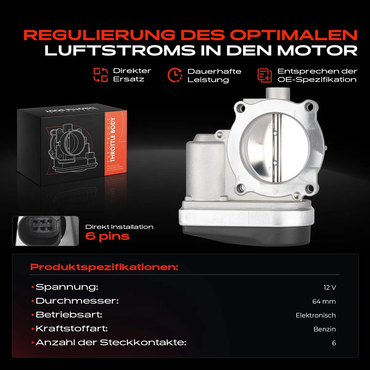 Frankberg Drosselklappenstutzen für 300 C LX Avenger Charger Magnum Kombi 2.7L-3.5L Benzin 2005-2010 4861691AA