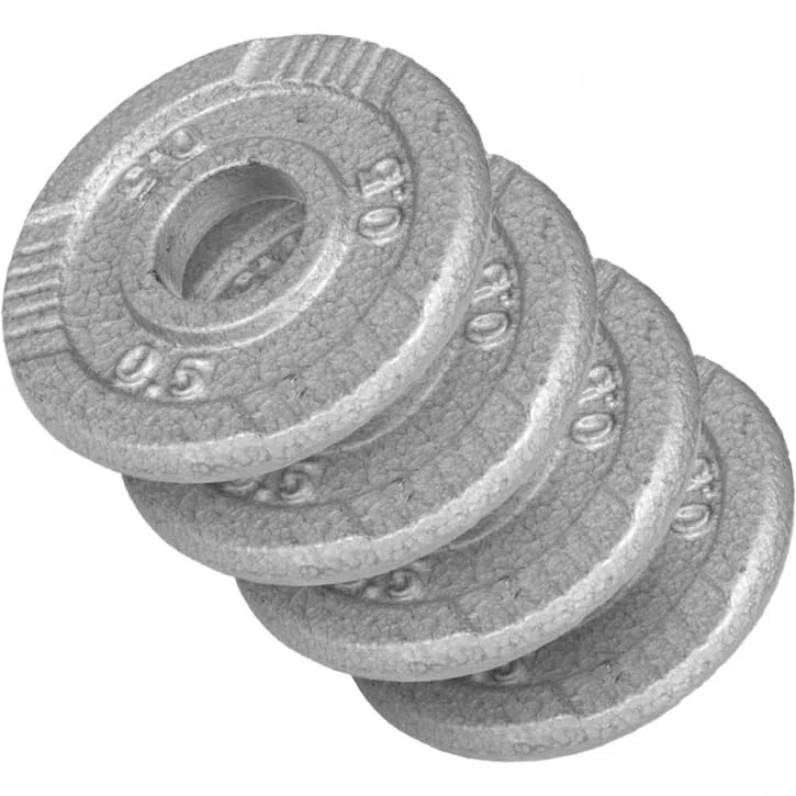 GORILLA SPORTS® Hantelscheiben - Einzeln/Set, 0,5kg, 1,25kg, 2kg, 2,5kg, 5kg, 10kg, 15kg, 20kg, 27,5kg, 30kg Gewichte, Tri-Grip, 30mm, Gusseisen, Silber/Schwarz - Gewichtsscheiben, Hanteln Set