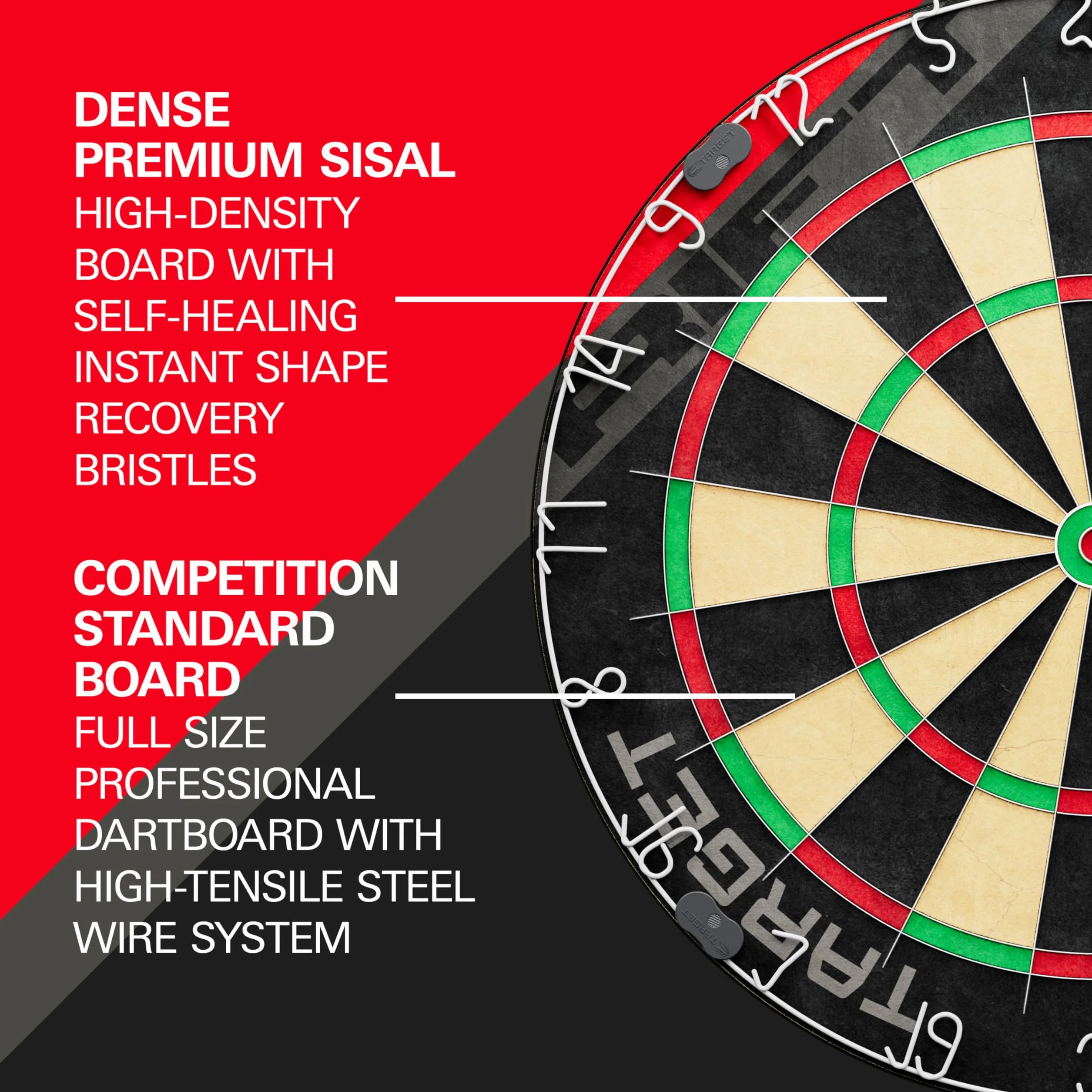 Target Darts Rift Dartboard Set | Steeltip-Dartboard | Klammerloser Draht | 2 Sets 17g Darts | Komplettes Starter Set | Inklusive 1 Monat DartCounter App