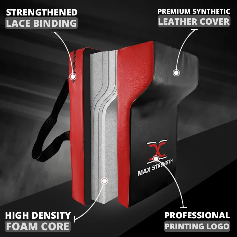 MAXSTRENGTH Rugby Hit Shield Heavy Duty Professional Grade Tackle Wedge Hit Shield Pad High Density Foam Wedge Rucking Tackle Shields (Rot/Schwarz, Einzel)