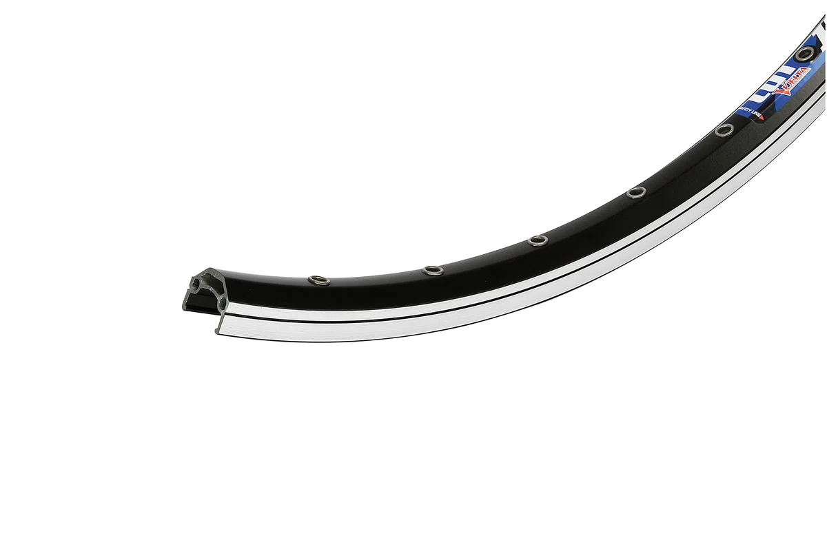 Vuelta Fahrradfelge Hinterrad 20-28 Zoll Schwarz inkl. Tourney FH-TX500 Cut 19-8/9-fach, V-Brakes/Felgenbremse -Made in Germany, Hohlkammer-Felgen