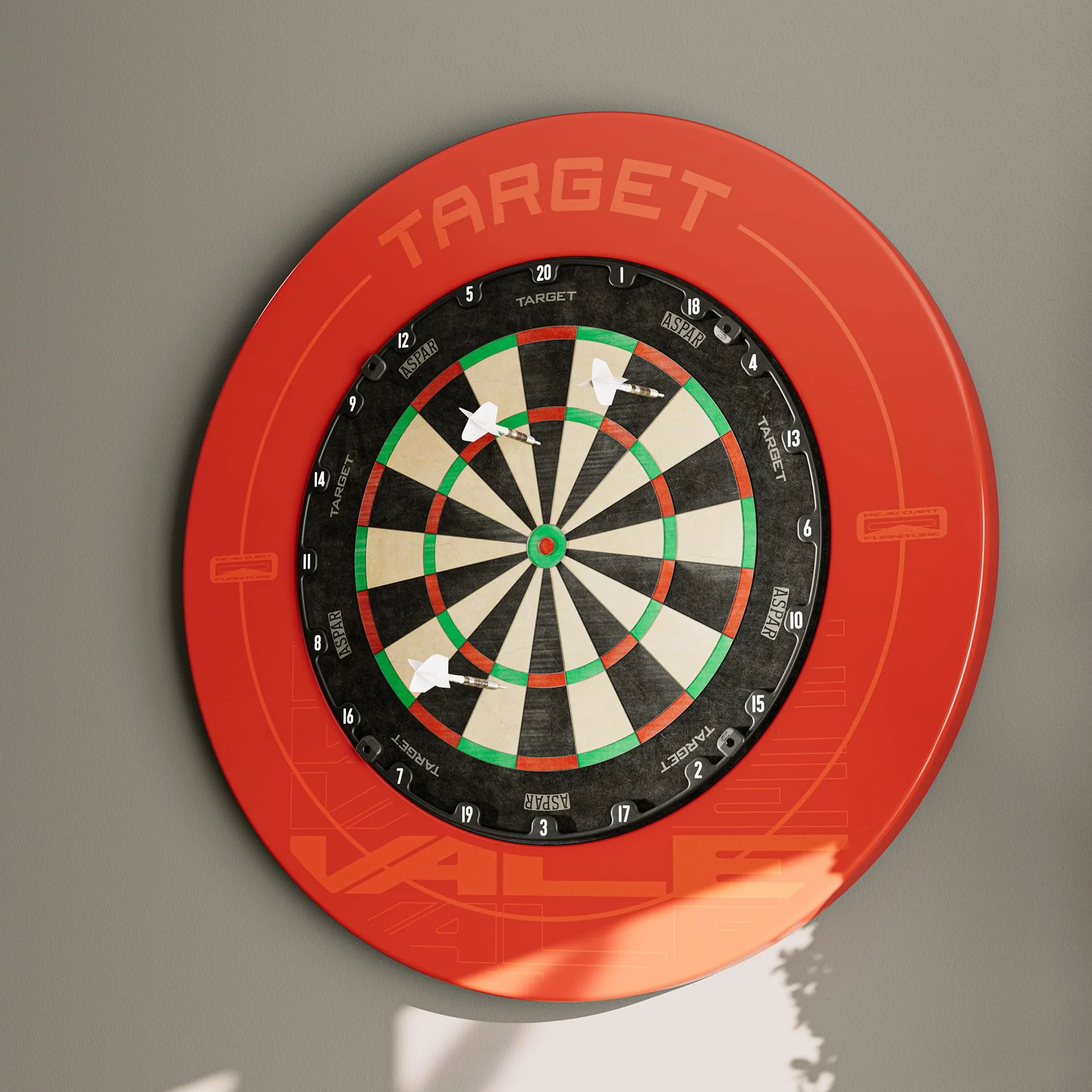 Target Darts Aspar Dartscheibe | Steel Tip Dartboard mit selbstheilendem Sisal, drehbarem Zahlenring und dünnem Draht | Turnier-Dartscheibe in Wettkampfgröße | Darts Zubehör