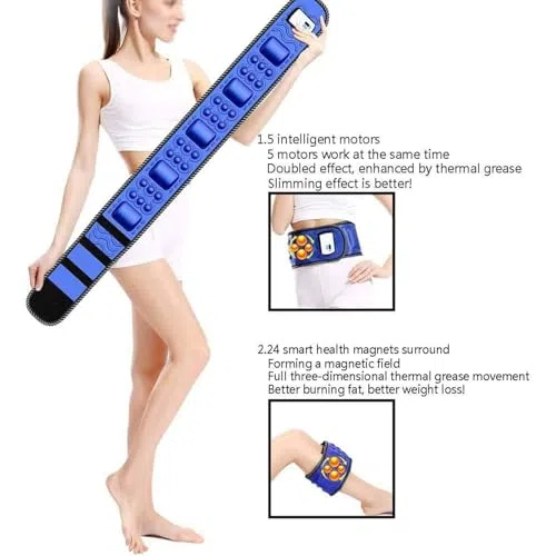 Elektrischer vibrierender Massagegürtel mit 5 Motoren & 20 Magneten für Taillenabnahme, Fettverbrennung, ideal für Gewichtsverlust & Körperstraffung