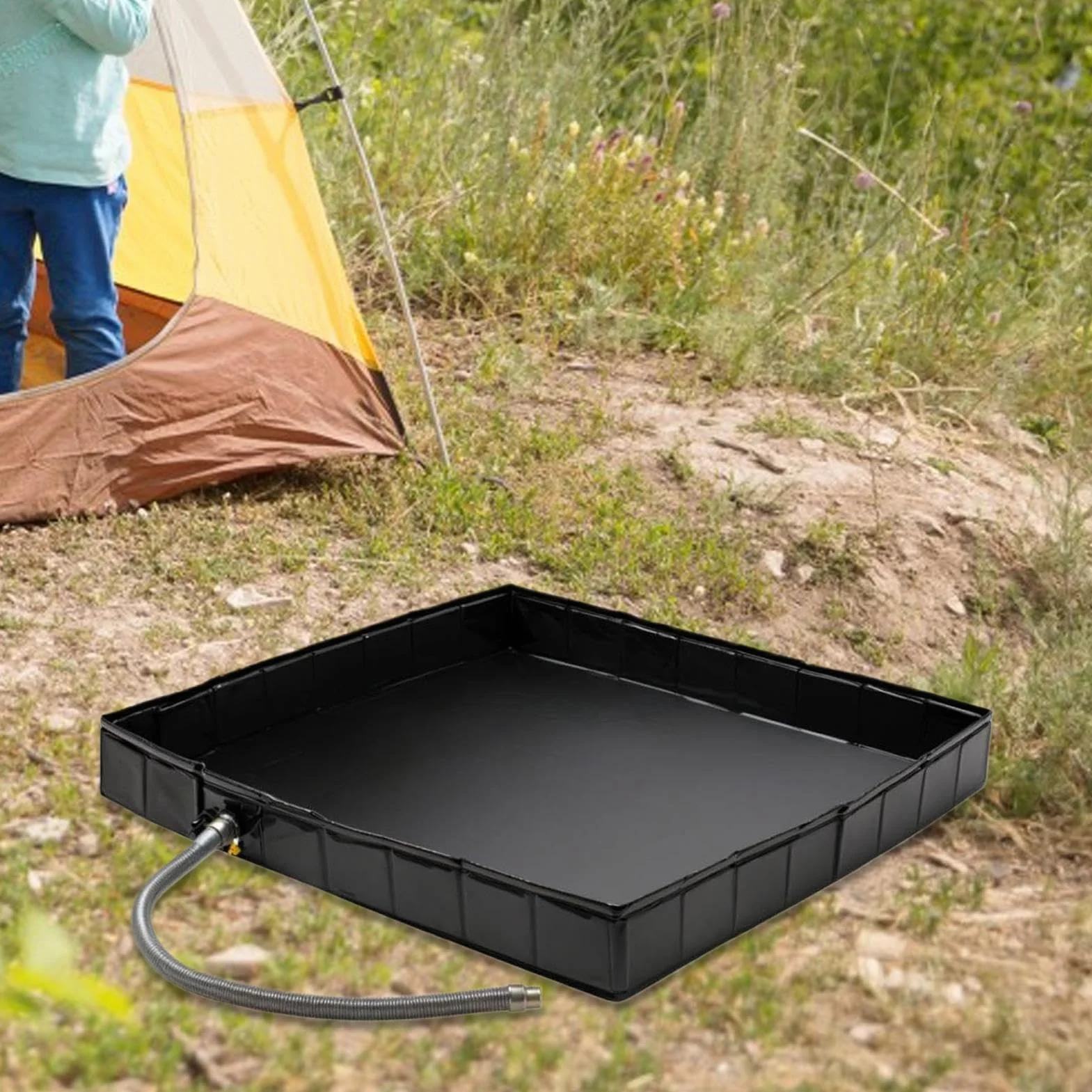 Duschbasis - Rechteckige Duschschale | Outdoor -Duschen Basis | Duschen Stehen Mit Entwässerungsloch | Flexible Weiche Fußböden Campingausrüstung Für Terrasse Hinterhof Sauna Garden Beach Ca