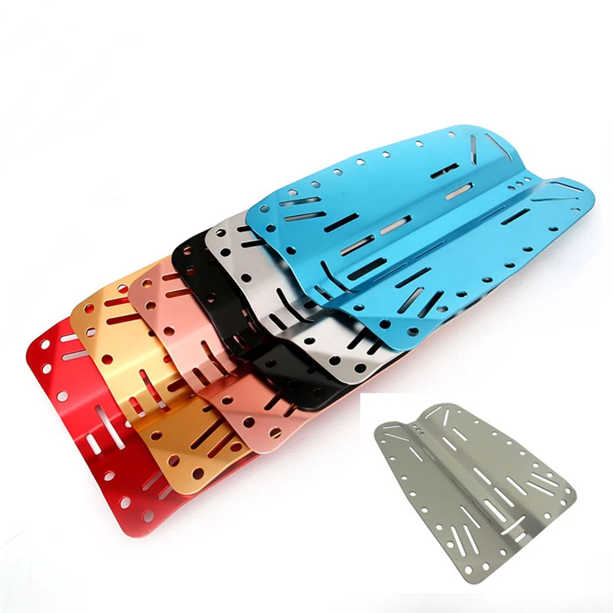 Tauch-Aluminium-Rückplatte für Sommer, Tauchen und Reisen, leichte BCD-Ausrüstung, Tauchen, Backplate Schnorcheln, praktisches Tauchen, Auftriebszubehör, Unterwasser-Tankhalter